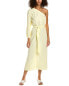 Monrow Gauze One-Shoulder Midi Dress Women's Yellow M