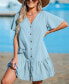 Фото #3 товара Women's Button-Up V-Neck Flounce Cover Up Dress