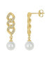 Cubic Zirconia Simulated Imitation Pearl 18K Gold Plated Drop Earring