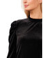 Фото #3 товара Women's Velvet Mock Neck Long Sleeve Knit Top