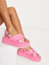 Фото #1 товара Rule London Exclusive Willow cross strap flatforms in pink