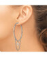 ფოტო #3 პროდუქტის Stainless Steel Polished Chain and Cross Dangle Hoop Earrings