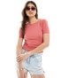 Noisy May short sleeve open back top in coral