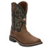 Фото #2 товара Justin Boots Fireman Square Toe Cowboy Mens Black, Brown Casual Boots GR9062