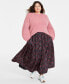 ფოტო #1 პროდუქტის Plus Size Marled Bouclé Sweater, Created for Macy's