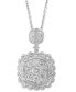 ფოტო #3 პროდუქტის EFFY® Diamond Scalloped Edge Cluster 18" Pendant Necklace (1-1/5 ct. t.w.) in 14k White Gold