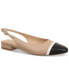 Women's Avril Capped-Toe Slingback Flats, Created for Macy's Nude/Black Patent, 5 м - фото #1