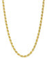 ფოტო #1 პროდუქტის Men's Two-Tone Rope Link 22" Chain Necklace (4mm) in Sterling Silver & 14k Gold-Plate
