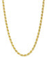 Men's Two-Tone Rope Link 22" Chain Necklace (4mm) in Sterling Silver & 14k Gold-Plate