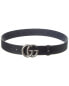 Фото #3 товара Gucci Reversible Gg Supreme Canvas & Leather Belt Men's Blue 90