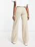 Bershka wide leg tailored trousers in mushroom US 6 - фото #3