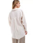 ONLY oversized long sleeve textured shirt in stone