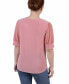 Фото #2 товара Petite Size Short Puff Sleeve V-neck Top