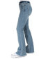 Фото #3 товара Juniors' High-Rise Double-Button Frayed-Hem Flare Jeans