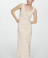 Фото #2 товара Women's Cut-Out Striped Dress