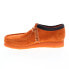 Фото #5 товара Clarks Wallabee 26163072 Mens Orange Suede Oxfords & Lace Ups Casual Shoes