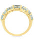 ფოტო #3 პროდუქტის EFFY® Aquamarine (2-1/3 ct. t.w.) & Diamond (1/5 ct. t.w.) Multirow Ring in 14k Gold