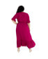 Women's Plus Size V-Neck Tie Front Nicole Maxi Dress