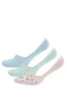 Kadın Çok Renkli Desenli 3'Lü Babet Çorap T6944AZ21SP