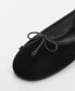 ფოტო #5 პროდუქტის Women's Velvet Bow Ballerina Shoes