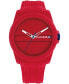 ფოტო #1 პროდუქტის Men's Quartz Red Silicone Watch 44mm