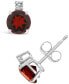 ფოტო #1 პროდუქტის Garnet (1-1/3 ct. t.w.) and Diamond Accent Stud Earrings in 14K Yellow Gold