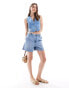 Фото #2 товара ASOS DESIGN denim western waistcoat in mid blue