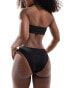 Фото #4 товара Daisy Street textured cheeky v front bikini bottoms co-ord in black