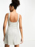 ASOS DESIGN cami cupped glitter a-line mini dress in silver sparkle