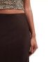 Фото #4 товара Vila satin maxi skirt in chocolate brown