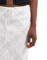 Mango lightweight linen mix check skirt in white