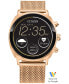 ფოტო #1 პროდუქტის Unisex CZ Smart Wear OS Rose Gold-Tone Stainless Steel Mesh Bracelet Smart Watch 41mm