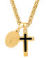 ფოტო #2 პროდუქტის Men's Cross & St. Benedict Pendant Necklace, 24"