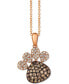 Фото #1 товара Le Vian chocolate Diamond (1/2 ct. t.w.) & Vanilla Diamond (1/4 ct. t.w.) Paw 18" Pendant Necklace in 14k Rose Gold