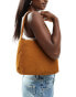 Mango suede shoulder bag in brown