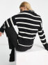 Фото #3 товара Only high neck jumper in black & white stripe