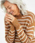 Фото #3 товара Women's Textured Crewneck Tunic Sweater, Regular & Petite, Created for Macy's