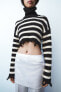 Фото #7 товара Укороченный свитер в полоску ZARA