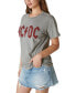 ფოტო #3 პროდუქტის Women's ACDC Beaded Boyfriend Cotton T-Shirt