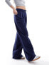 Фото #9 товара Stradivarius belted wide leg trouser in navy