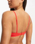 Фото #4 товара Weekday Bonnie mesh triangle bralette in red