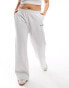 Kaiia Plus wide leg joggers in light grey