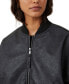 Фото #3 товара Women's Faux Leather Cropped Bomber Jacket
