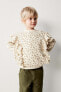 Floral sweatshirt with ruffles