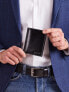 Фото #1 товара Мужское портмоне кожаное черное вертикальное без застежки Portfel-CE-PF-N4-VTL.71-czarny Factory Price
