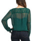 ფოტო #2 პროდუქტის Juniors' Lace-Inset Bishop-Sleeve Tie-Cuff Blouse