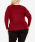 Фото #2 товара Plus Size Cold Shoulder Round Neck Sweater