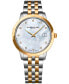 ფოტო #1 პროდუქტის Women's Swiss Toccata Diamond Accent Two-Tone Stainless Steel Bracelet Watch 34mm