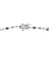 Фото #4 товара Blue Sapphire (3-3/8 ct. t.w.) & White Sapphire (5/8 ct. t.w.) Mixed Cut Tennis Bracelet in Sterling Silver