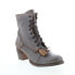 Bed Stu Finis F322007 Womens Gray Leather Lace Up Casual Dress Boots 6.5